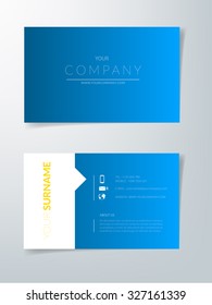 Business card template vector background blue and white element with space for text and artwork design
