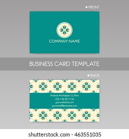 Business card template. Vector background. Decorative elements. Logo.