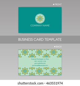 Business card template. Vector background. Decorative elements. Logo.