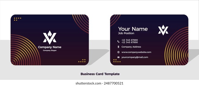 Business card template vector color abstract geometry card business finance industrial people modern luxury gold