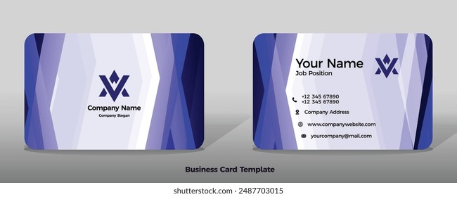 Business card template vector color abstract geometry card business finance industrial people blue