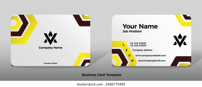 Business card template vector color abstract geometry card business finance industrial people simple modern hexagon