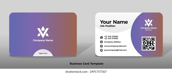 Business card template vector color abstract geometry card business finance industrial people gradient
