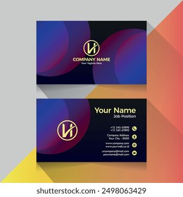 Business card template vector color abstract geometry card business finance industrial people circle
