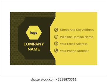Business card template vector creative horizontal shape for technology.
