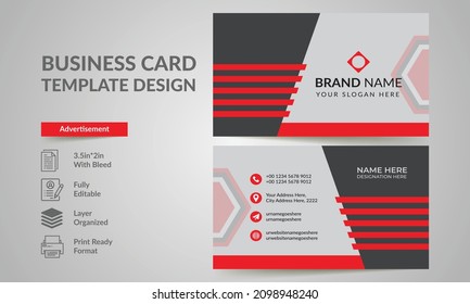Business Card Template vector design with a standard size.
