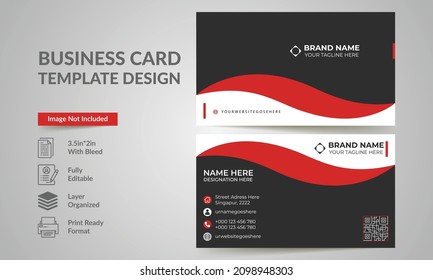 Business Card Template vector design with a standard size.