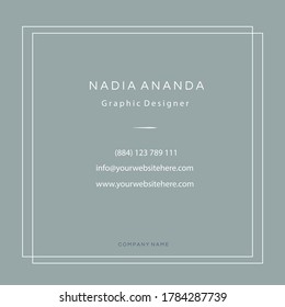 Business card template. Vector Graphic of business card design, with an elegant blue color scheme. Perfect for all types of business, especially boutiques, flower shops, etc.