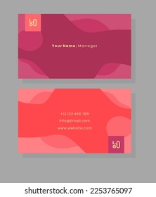 
business card template vector illustration in pastel colors for start up