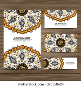 Business card template. Vector illustration in native style