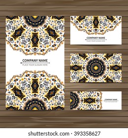 Business card template. Vector illustration in native style