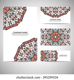 Business card template. Vector illustration in native style