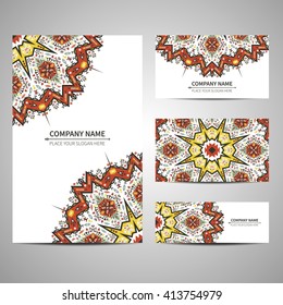 Business card template. Vector illustration in native style