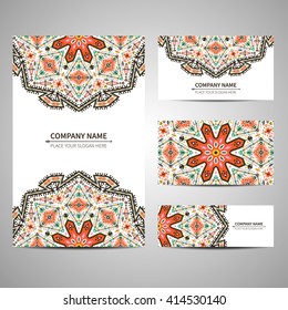 Business card template. Vector illustration in native style