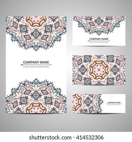 Business card template. Vector illustration in native style