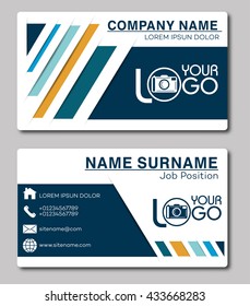 Business card template. Vector Illustration. Stationery Design