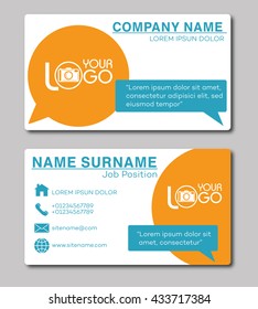 Business card template. Vector Illustration. Stationery Design