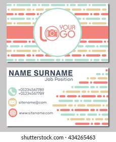 Business card template. Vector Illustration. Stationery Design