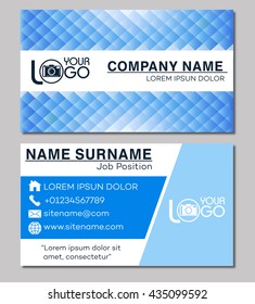Business card template. Vector Illustration. Stationery Design