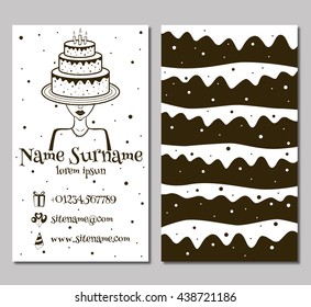 Business card template. Vector Illustration. Stationery Design