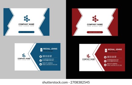  Business card template. Vector modern creative and clean business card template.