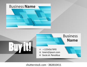 business card template. Vector modern creative and clean business card template. Flat design. Letter Logo Corporate Business card. Business card set template. Blue color. Vector illustration