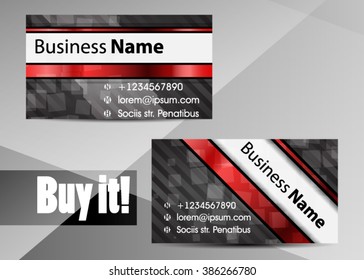 business card template. Vector modern creative and clean business card template. Flat design. Letter Logo Corporate Business card. Business card set template. Red color. Vector illustration