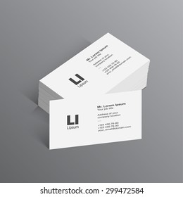 Business card template vector. Set of black business cards