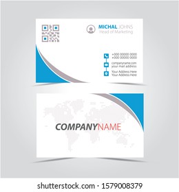 Business card Template, visiting card Design. blue color Business Card with logo element letter, multi color vector design