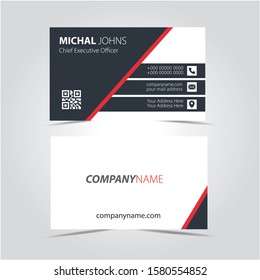 Business card Template, visiting card Design, Red & Black color Business Identity with logo element letter, multi color vector design