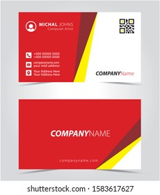 Business card Template, visiting card Design. Corporate Business card red & Black with logo element letter, multi color vector design