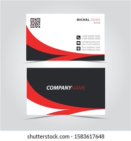 Business card Template, visiting card Design. Corporate Business card red & Black with logo element letter, multi color vector design