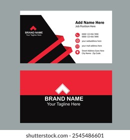 Business card Template, visiting card Design. Red Black color Busines Card