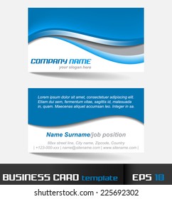 Business card template or visiting card set
