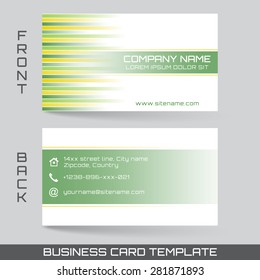 Business card template or visiting card set with front and back side 