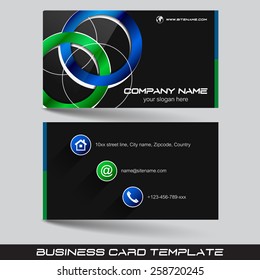 Business card template or visiting card set/vector illustration with front and back side