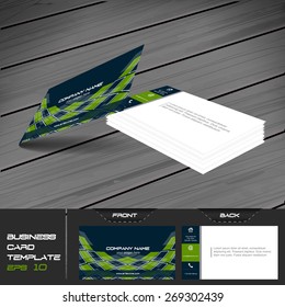 Business card template or visiting card set/vector illustration with front and back side, design for your personal or business presentation