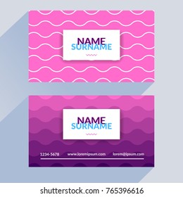 Business card template, wave pattern vector design editable.