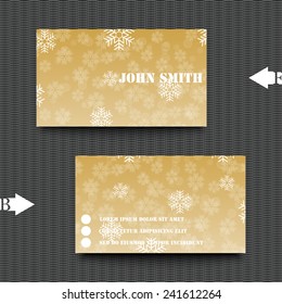 Business card template with winter background. Eps10 Vector illustration