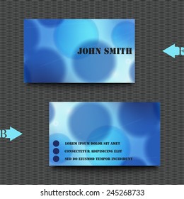 Business card template with winter background. Eps10 Vector illustration
