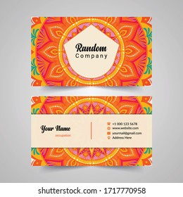 Business card template wit... Arabic, Indian, motif.eps
