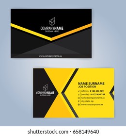 Business card template. Yellow and Black, Illustration Vector10