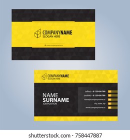 Business card template. Yellow and Black, Illustration Vector10
