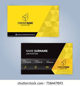 Business card template. Yellow and Black, Illustration Vector10