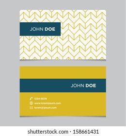 Business card template, yellow pattern vector design editable