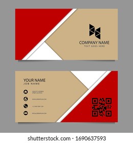 Business Card Template with Yellow Red White Background. Vector illustration
