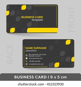 Business card template for your corporate or personal presentation. Vector illustration.