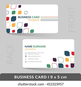 Business card template for your corporate or personal presentation. Vector illustration.