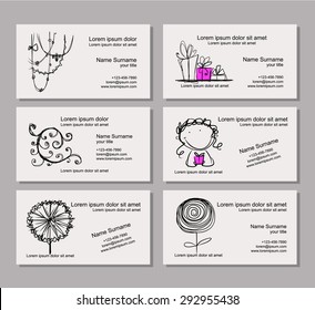 Business card template for your design. Vector illustration