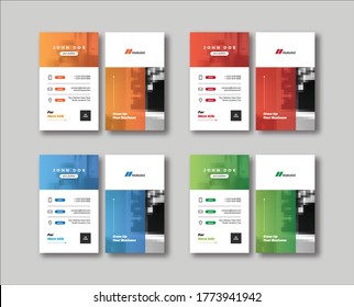 Business card templates with color variation